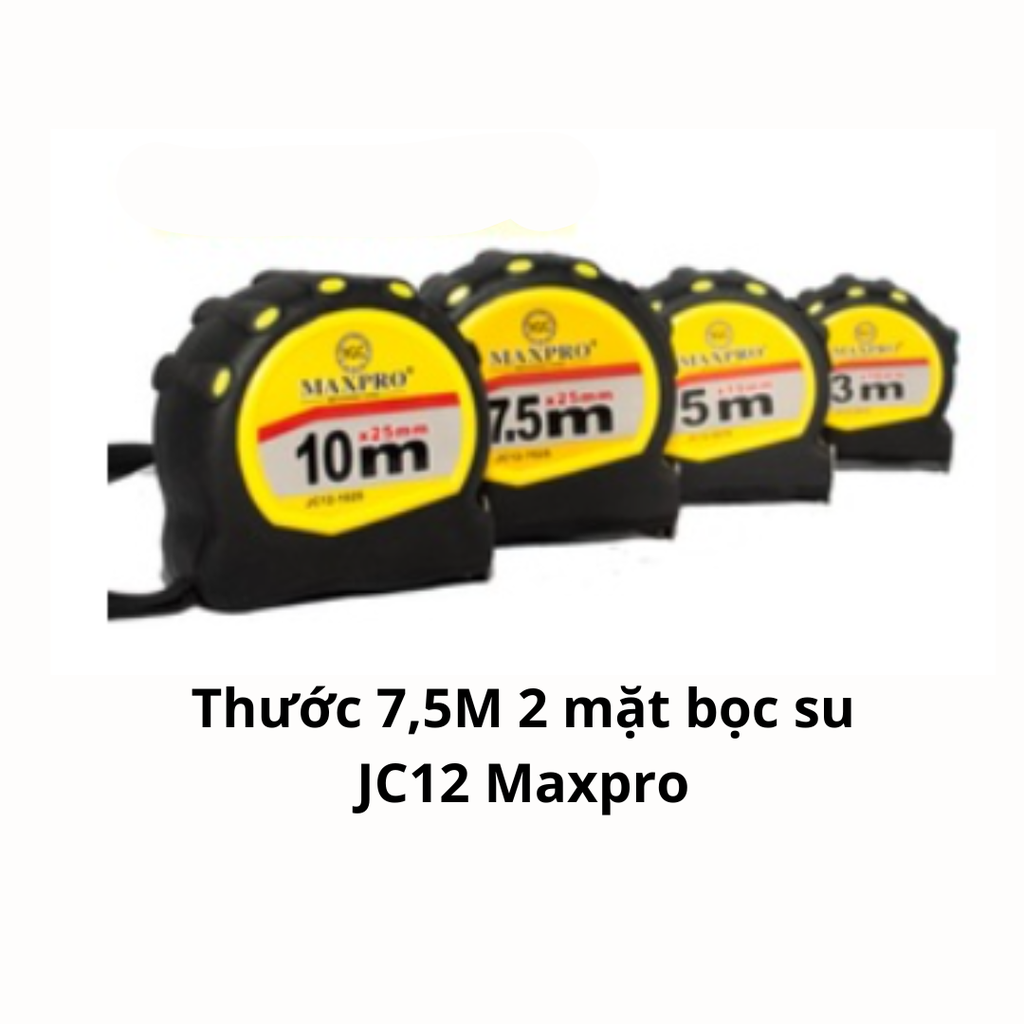 Thước 7,5M 2 mặt bọc su JC12 Maxpro