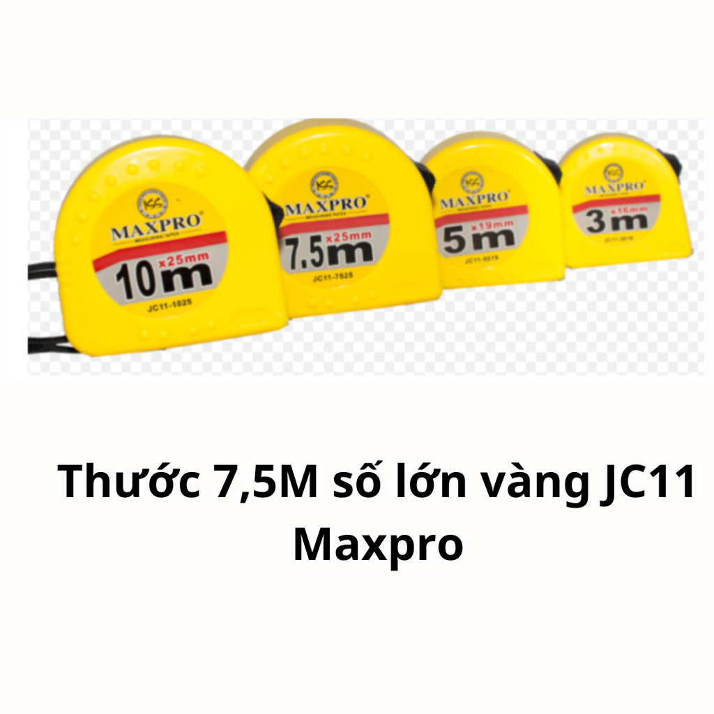 Thước 7,5M số lớn vàng JC11 Maxpro