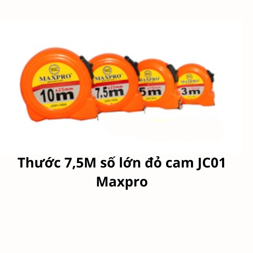 Thước 7,5M số lớn đỏ cam JC01 Maxpro