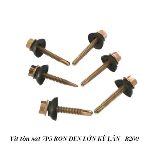 Vít tôn sắt 7P5 RON ĐEN LỚN KỲ LÂN - B200