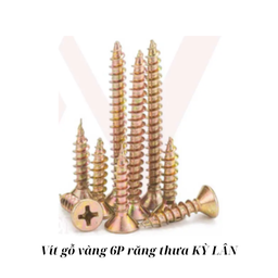 [KLVGV6RT] Vít gỗ vàng 6P răng thưa  KỲ LÂN 