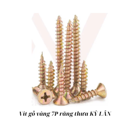 [KLVGV7RT] Vít gỗ vàng 7P răng thưa  KỲ LÂN 